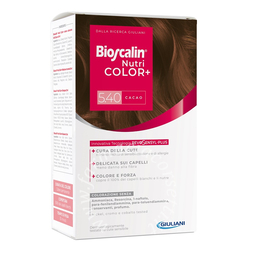Bioscalin nutricolor plus 5,40 cacao crema colorante 40 ml + rivelatore crema 60 ml + shampoo 12 ml + trattamento finale balsamo 12 ml