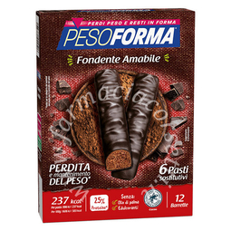 Pesoforma Barretta Sostitutiva Pasto - Cioccolato Fondente Amabile 12x31gr