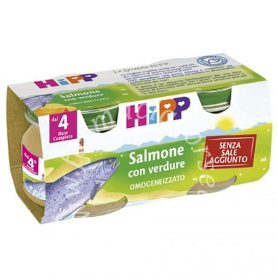 Hipp omogeneizzato salmone con verdure 2x80 g