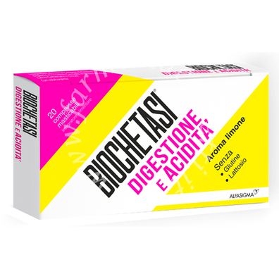Biochetasi digestione e acidita' 20 compresse masticabili aroma limone