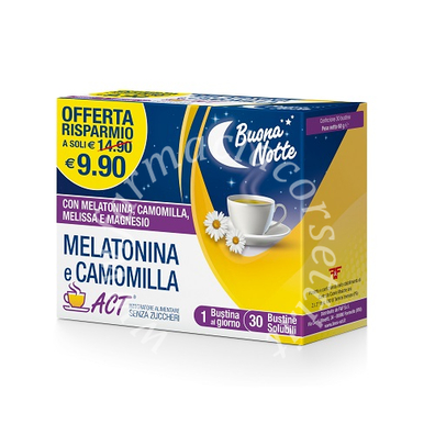Melatonina act+camomilla 30 bustine