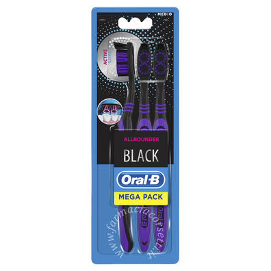 Oralb all rounder black spazzolino manuale 3 pezzi