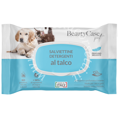 Beautycase pet salviettine detergenti al talco flow pack 40 pezzi