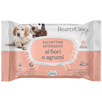 Beautycase pet salviettine detergenti ai fiori e agrumi flow pack 40 pezzi