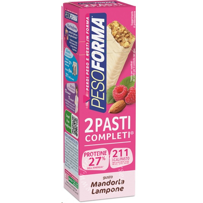 Pesoforma barrette mandorla lampone 2 pasti 2 pezzi da 58 g