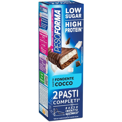 Pesoforma barrette pasti low sugar fondente cocco 2 pezzi