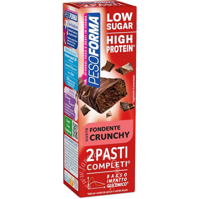 Pesoforma barrette pasti low sugar fondente crunchy 2 pezzi