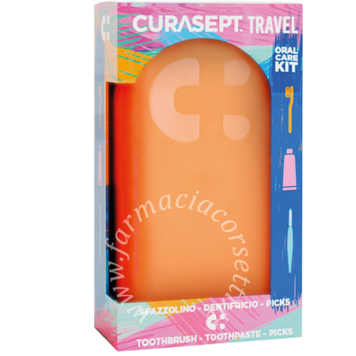 Curasept travel arancio 1 spazzolino + 1 dentifricio 20 ml + 3 picks