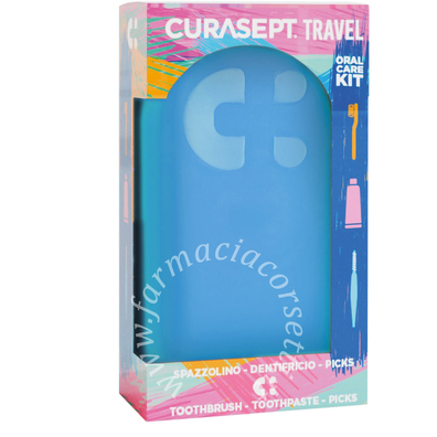 Curasept travel blu 1 spazzolino + 1 dentifricio 20 ml + 3 picks