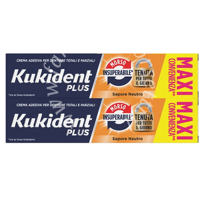 Kukident bipacco morso insuperabile crema adesiva dentiere 57 g x 2