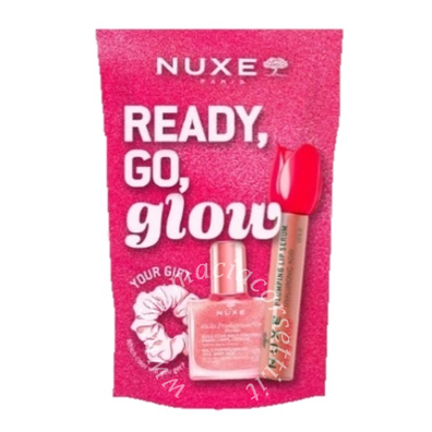 Nuxe glow on the go pink 1 very rose plumping lip serum + 1 huile prodigieuse or florale 10 ml