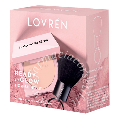 Lovren ready to glow travel kit cipria fix & shine 1 cipria  + 1 pennello kabuki