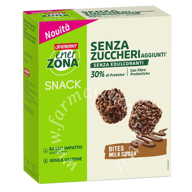 Enerzona bites milk cocoa senza zuccheri aggiunti 24 g 5 pezzi