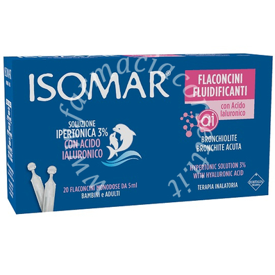 Isomar flaconcini fluidificanti soluzione ipertonica 30%+acido ialuronico 20 flaconcini da 5 ml