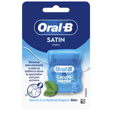 Oralb man filo interdentale satin tape menta 50 metri