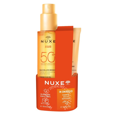 Nuxe sun olio spf50 150 ml + shampoo doccia doposole 100 ml