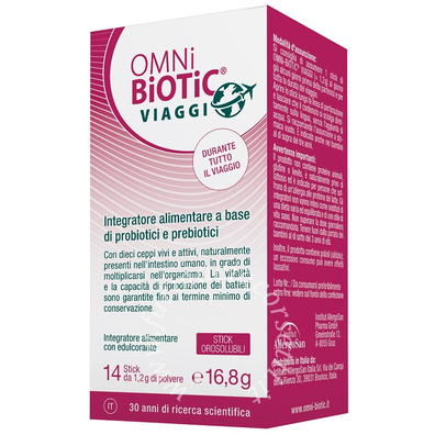 Omni biotic viaggi 14 stick orosolubili con edulcorante senza glutine e lattosio