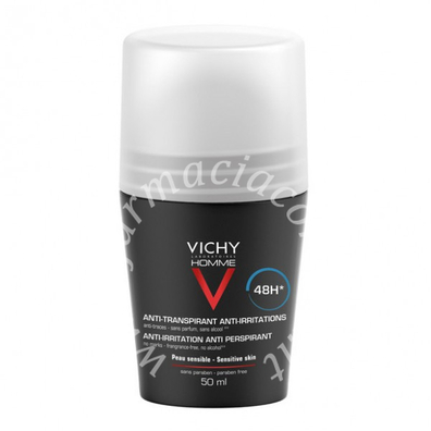 Vichy Homme Deodorante Antitraspirante 48 h Roll-on 50 ml