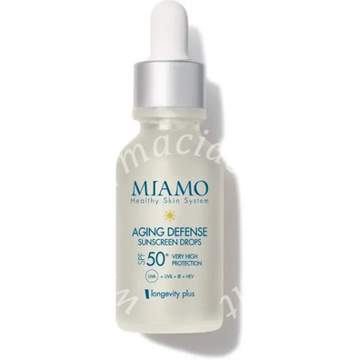 Miamo longevity plus aging defense sunscreen drops soft gold 30 ml