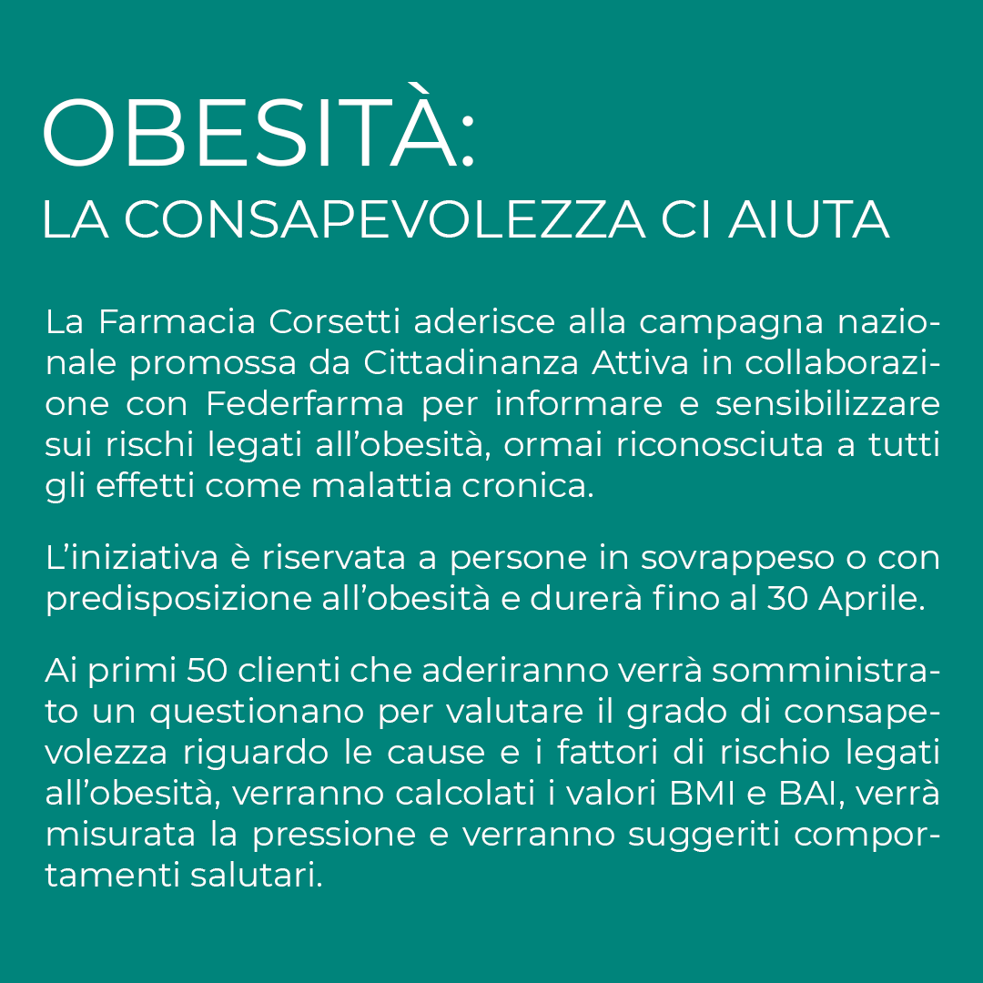 Campagna Nazionale: Obesità, la consapevolezza ci aiuta